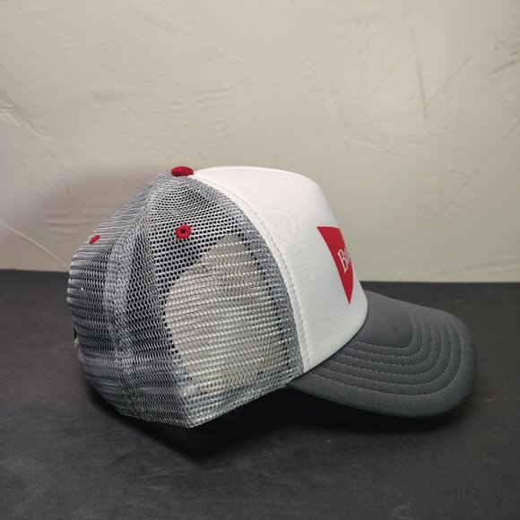 Budweiser Mesh Trucker Hat Cap Snap Back Lot Of Three Gray White Red Logo Mens - Picture 4 of 9
